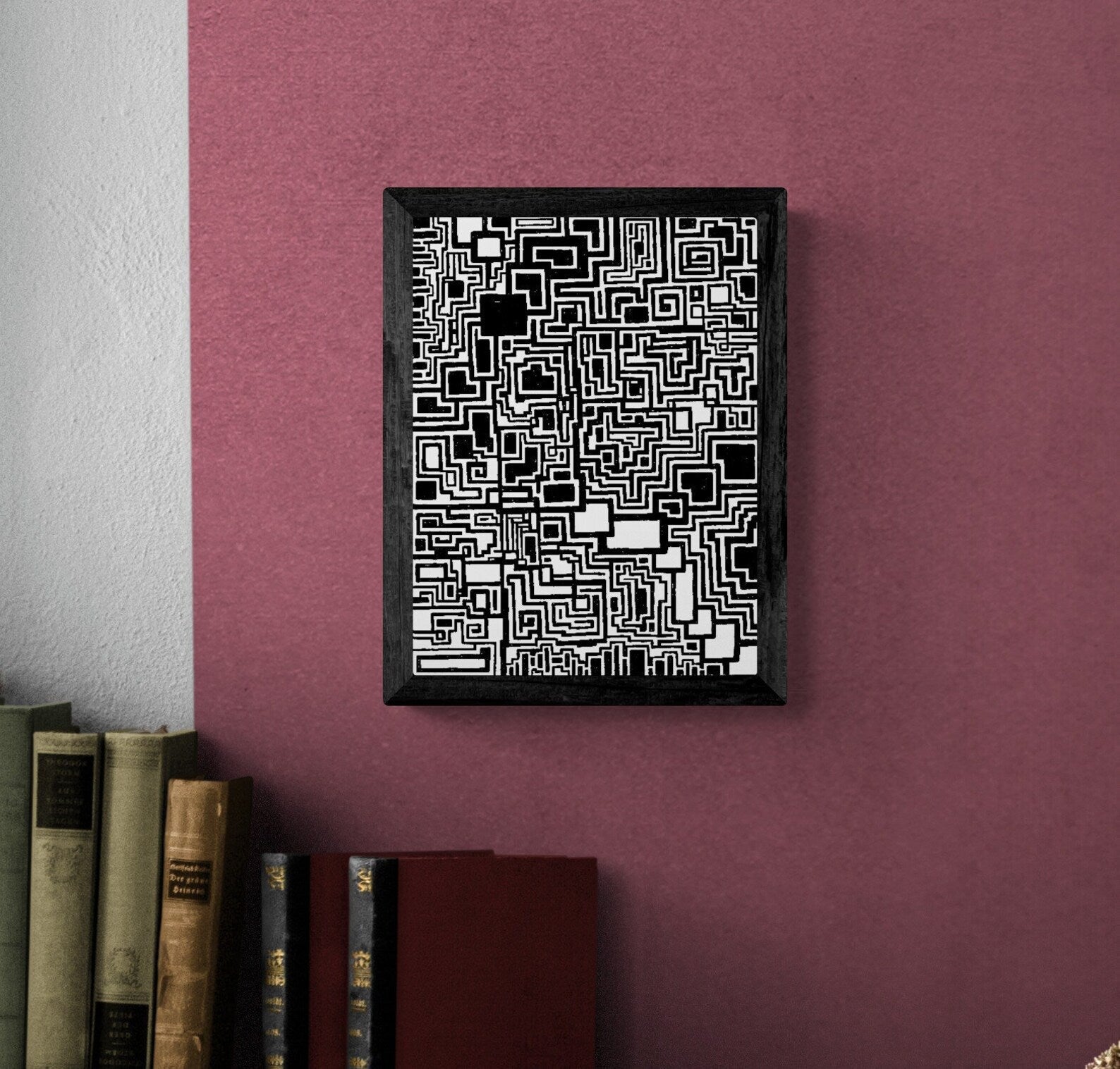 Geometric Modern Art Print | Mind Bending Monochrome Wall Art | Wacky Doodle Printable Poster Digital Download